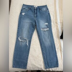 Mica Distressed Straight Leg Denim